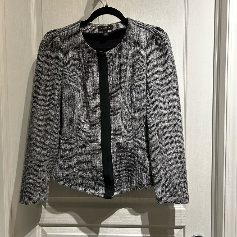 Halogen Black and Gray Peplum Women's Jacket